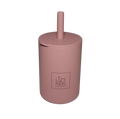 LIZY KIDS® Silicone Cup with Straw – Dusty Rose